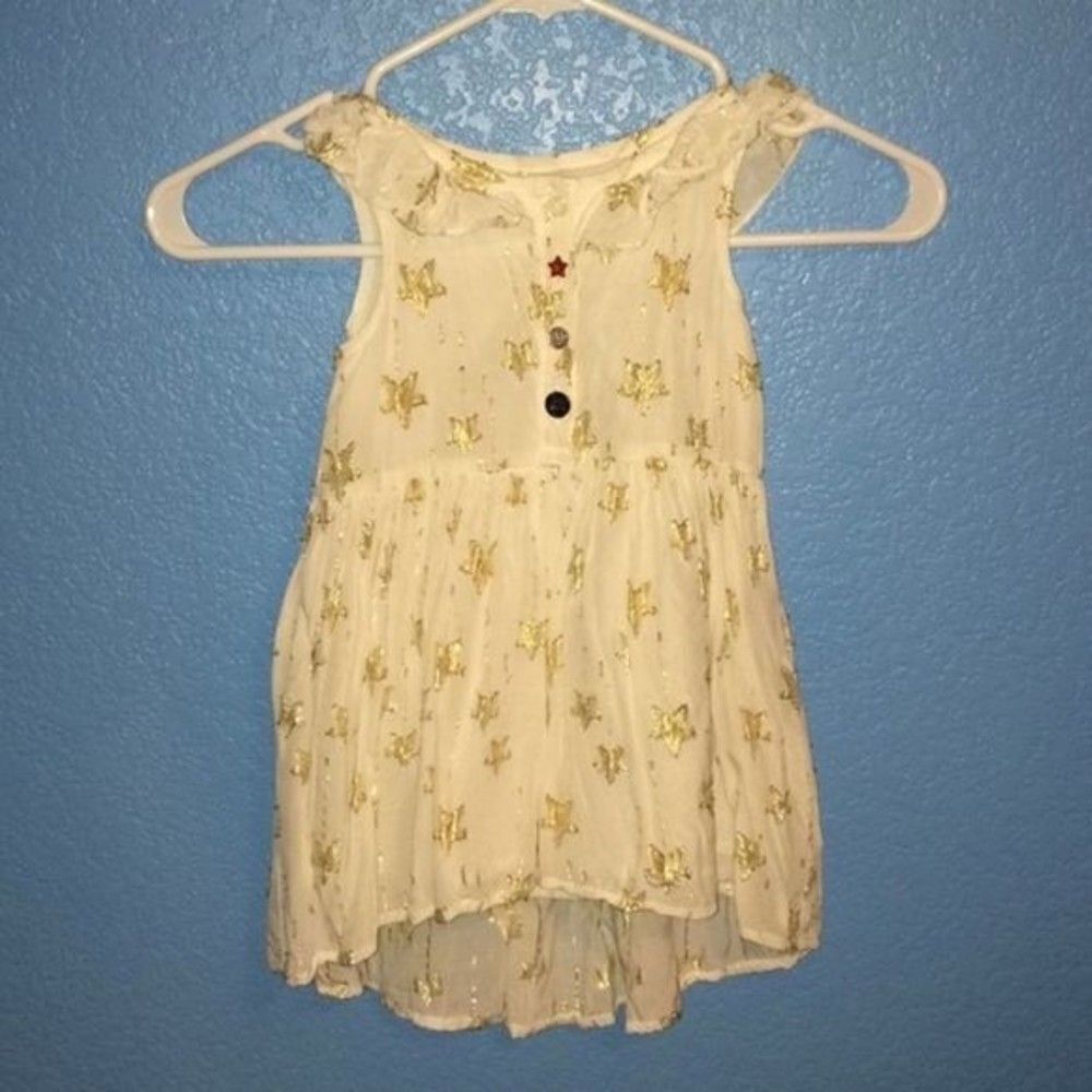 Genuine Kids by Oshkosh cream loose gold stars girl's toddler dress 2T